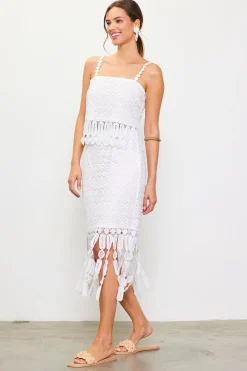 Crochet Midi Skirt with Fringe Detail