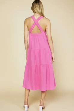 Cross Back Tiered Maxi Dress
