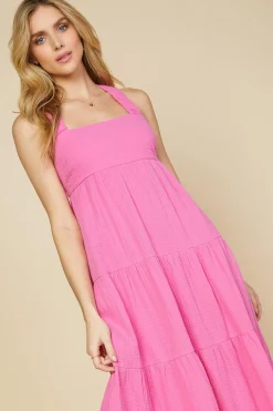 Cross Back Tiered Maxi Dress