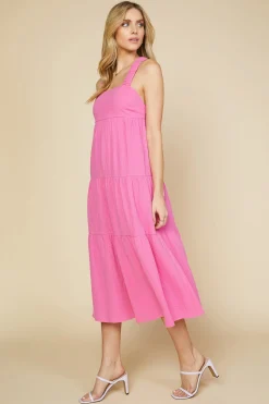 Cross Back Tiered Maxi Dress