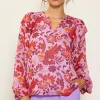 Dahlia Print Longsleeve Blouse