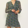 Daisy Print Pleated Mini Dress