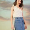 Denim Button Down Midi Skirt
