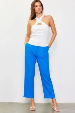Detachable Rosette Knit Halter Top