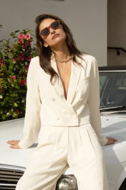 Double Breasted Crop Blazer
