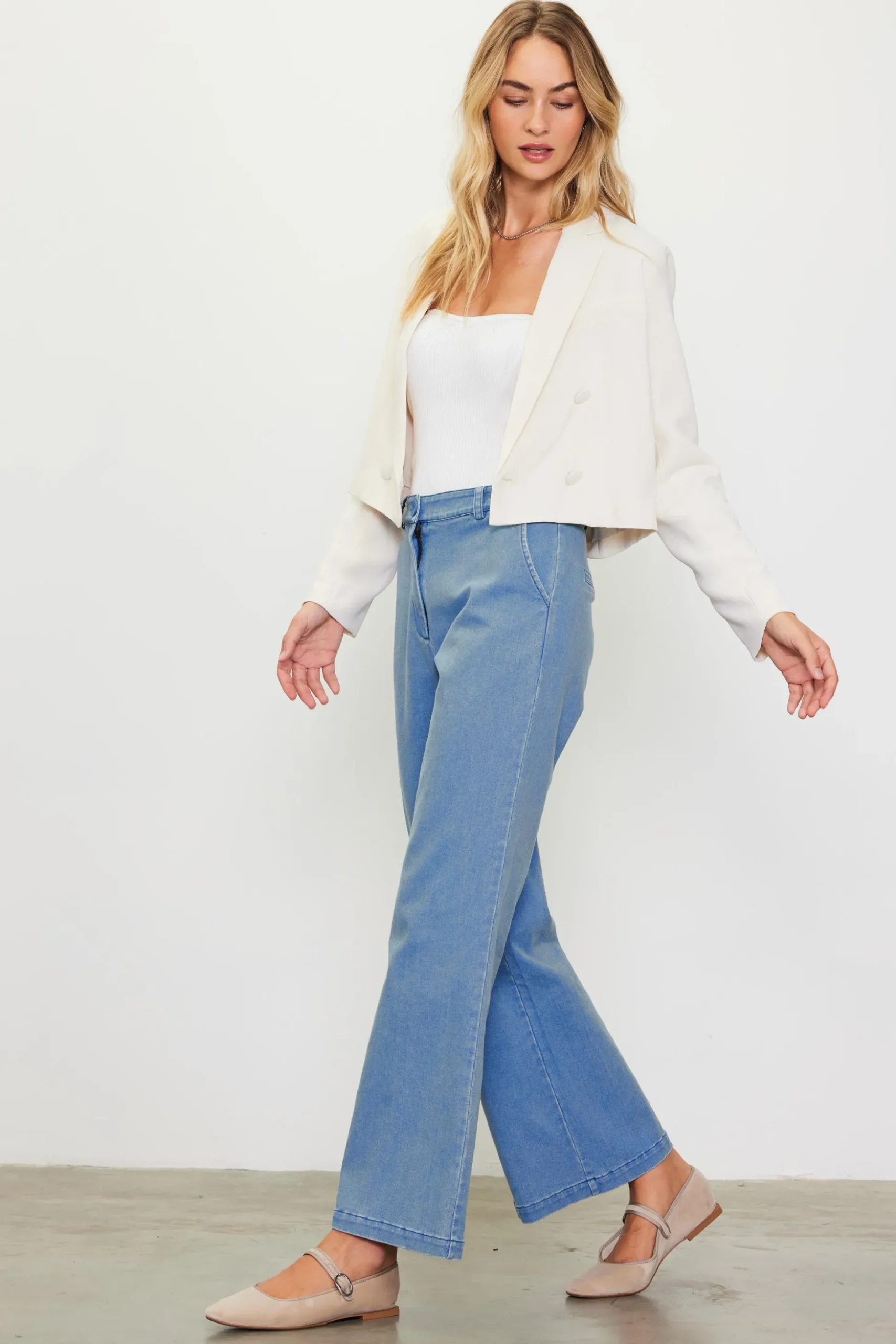 Double Breasted Crop Blazer