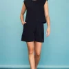 Double Pleated Striped Shorts