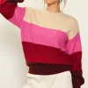 Drop Shoulder Color Block Sweater