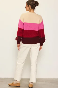 Drop Shoulder Color Block Sweater