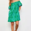 Embroidered Eyelet Off Shoulder Dress