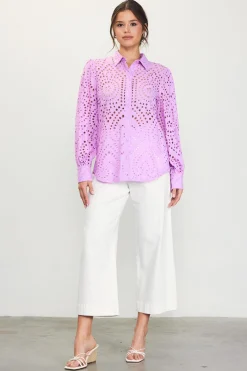 Eyelet Buttondown Shirt