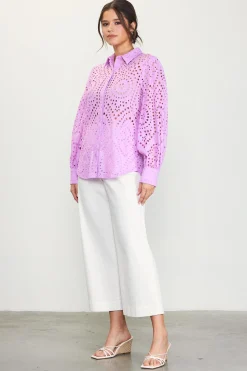 Eyelet Buttondown Shirt