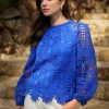 Eyelet Lace Longsleeve Blouse