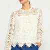 Eyelet Lace Longsleeve Blouse
