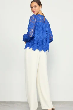 Eyelet Lace Longsleeve Blouse