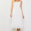 Eyelet Lace Midi Dress