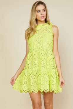 Eyelet Lace Mini Dress