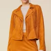 Faux Leather Fringe Jacket