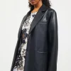 Faux Leather Tailored Blazer