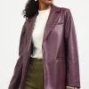 Faux Leather Tailored Blazer