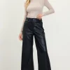 Faux Leather Wide Leg Pants