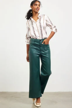 Faux Leather Wide Leg Pants