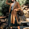 Faux Suede Duster Coat