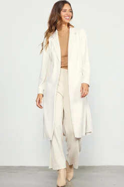 Faux Suede Duster Coat