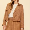 Faux Suede Moto Jacket