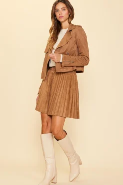 Faux Suede Moto Jacket