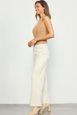 Faux Suede Wide Leg Pant