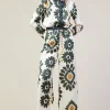 Floral Print Elastic Waistband Pants