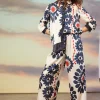 Floral Print Elastic Waistband Pants