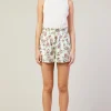 Floral Print Paper Bag Shorts