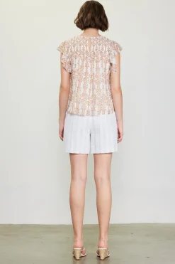 Floral Print Smocked Yoke Top