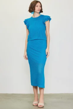 Flutter Sleeve Crochet Sweater