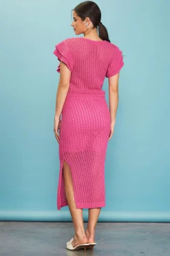 Flutter Sleeve Crochet Sweater