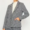 Fringed Houndstooth Blazer