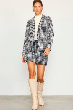 Fringed Houndstooth Shorts