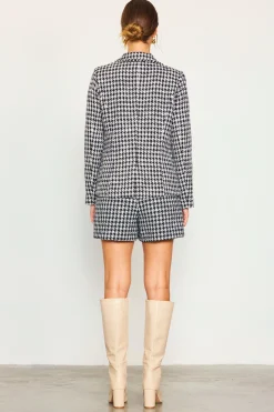 Fringed Houndstooth Shorts