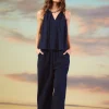 Gaia Smocked Waist Wide Leg Pants