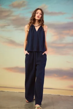 Gaia Smocked Waist Wide Leg Pants