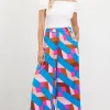 Geometric Print Wide Leg Pants