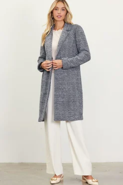 Herringbone Single Button Coat