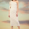 High Waisted Lace Midi Skirt