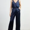 High Waisted Satin Straight Leg Pant