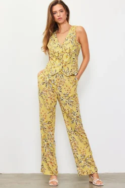 Ilona Floral Print Linen Vest