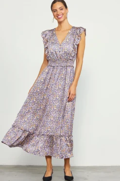 Indira Floral Print Smocked Waist Dress