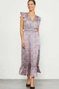Indira Floral Print Smocked Waist Dress