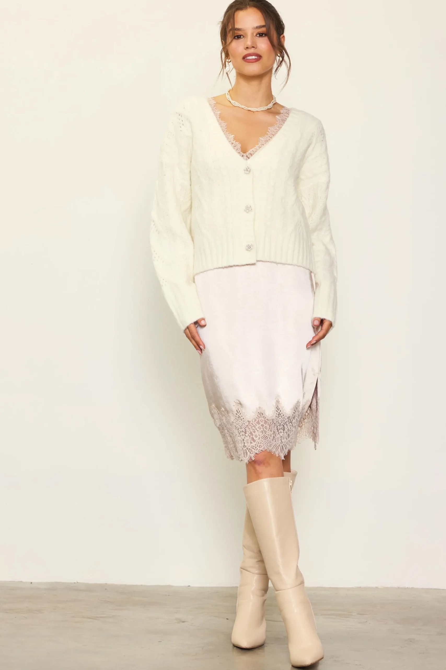 Jewel Button Detail Cardigan